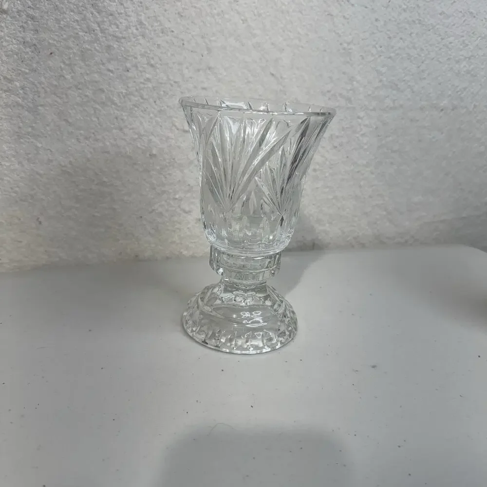 VTG Fifth Avenue Full Lead Crystal LTD Silhouette Hurricane Candle Holder Fan